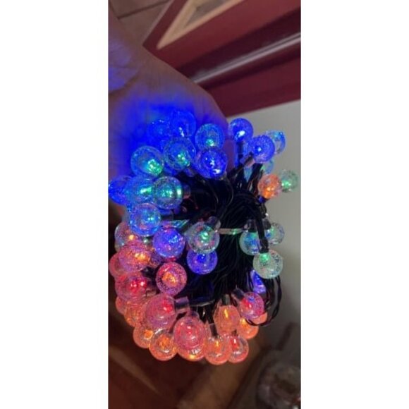 Solar String Lights Outdoor 100 Led 40 Feet Multi-Color Crystal Globe Lights - Picture 2 of 2